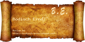 Bodisch Ernő névjegykártya